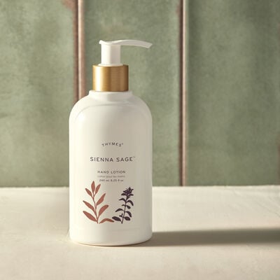 Thymes Sienna Sage Hand Lotion on Counter